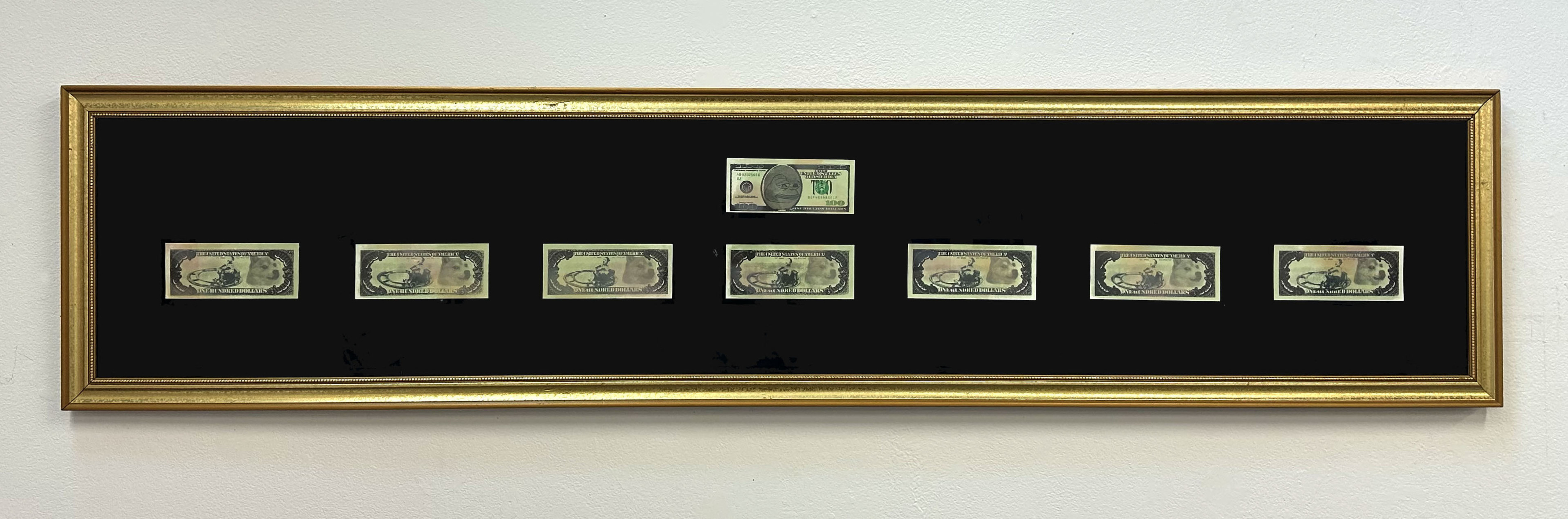FOR SALE - $10 ea. (14/14) / $15 front & back (6/9)<br><strong>Feels bad,  man</strong>, 2025, Lithograph, 7 layer screenprint, 16 x 64 in. (2.6 x 6.1 in. each) 